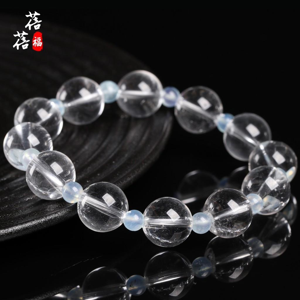 สไตล์เหลี่ยมเพชรพลอยมือ Bei Original Fu สร้อยข้อมือคริสตัลสีขาวคริสตัล Bei Design String ธรรมชาติ