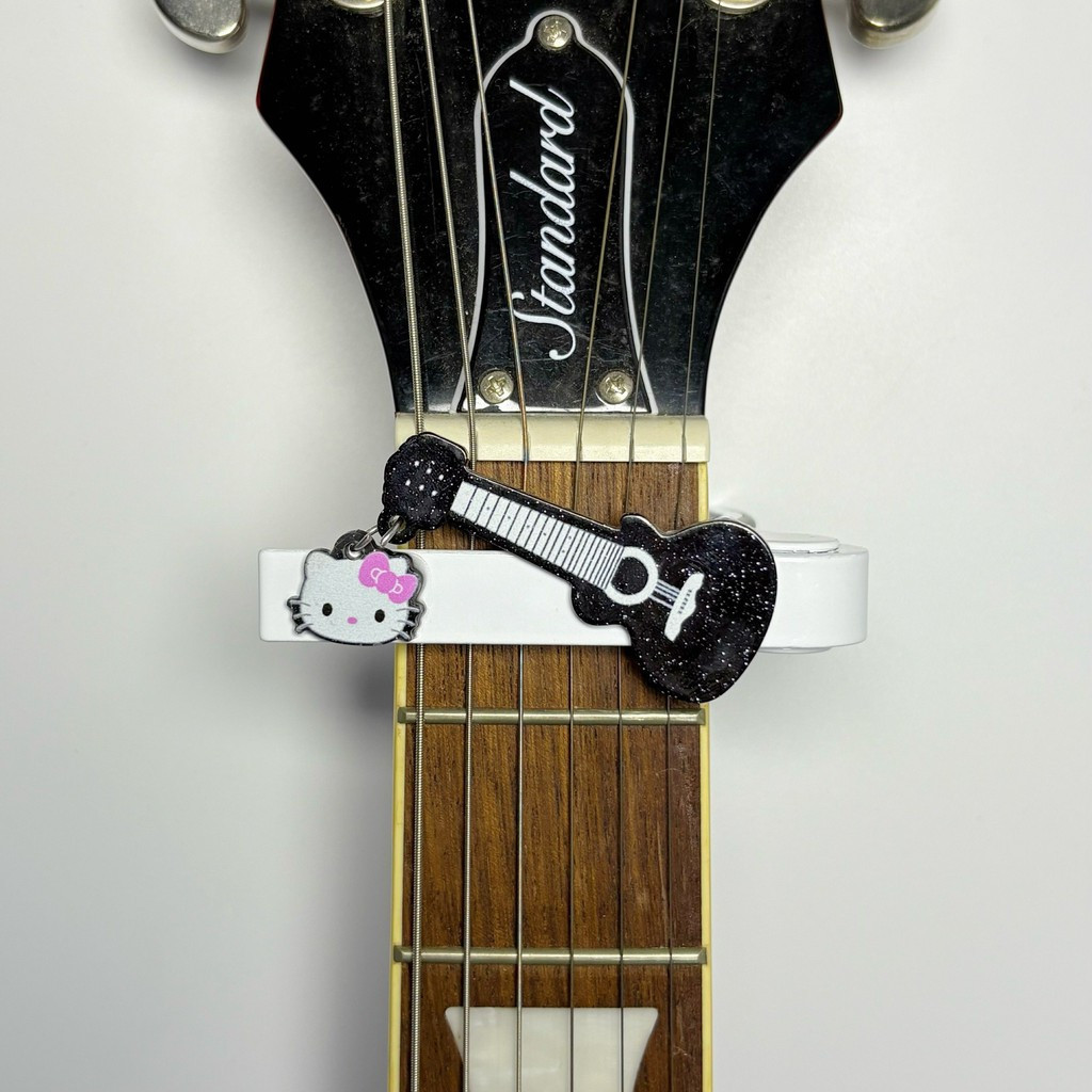 remai#Cute Folk Guitar Capo Electric Acoustic Guitar Ukulele Capo Tuner Cartoon Metal Capo8cc BQHT