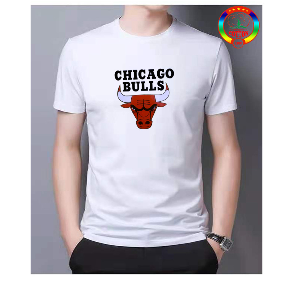 แฟชั่นHigh quality NBA chicago bulls t-shirt Cotton t shirt for men