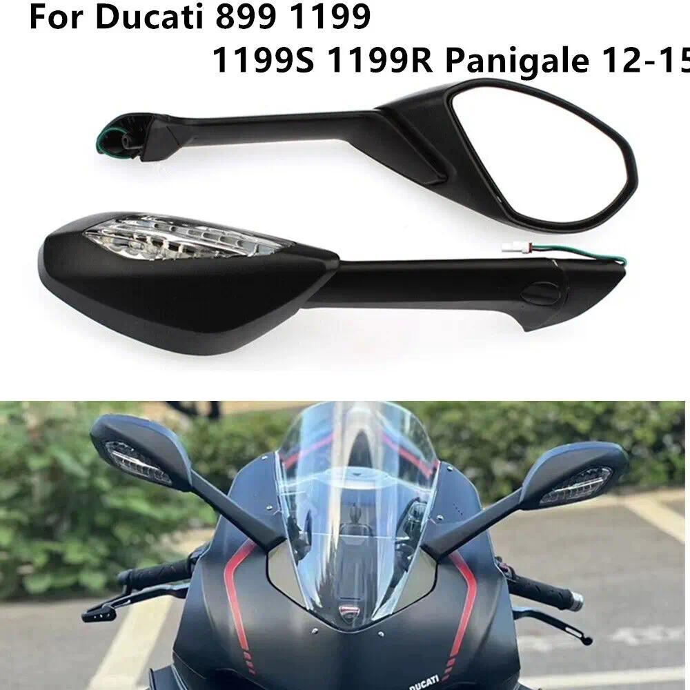เหมาะสำหรับ Ducati 899 1199 1199S 1199R Panigale กระจกมองหลังไฟเลี้ยว 2012-2015