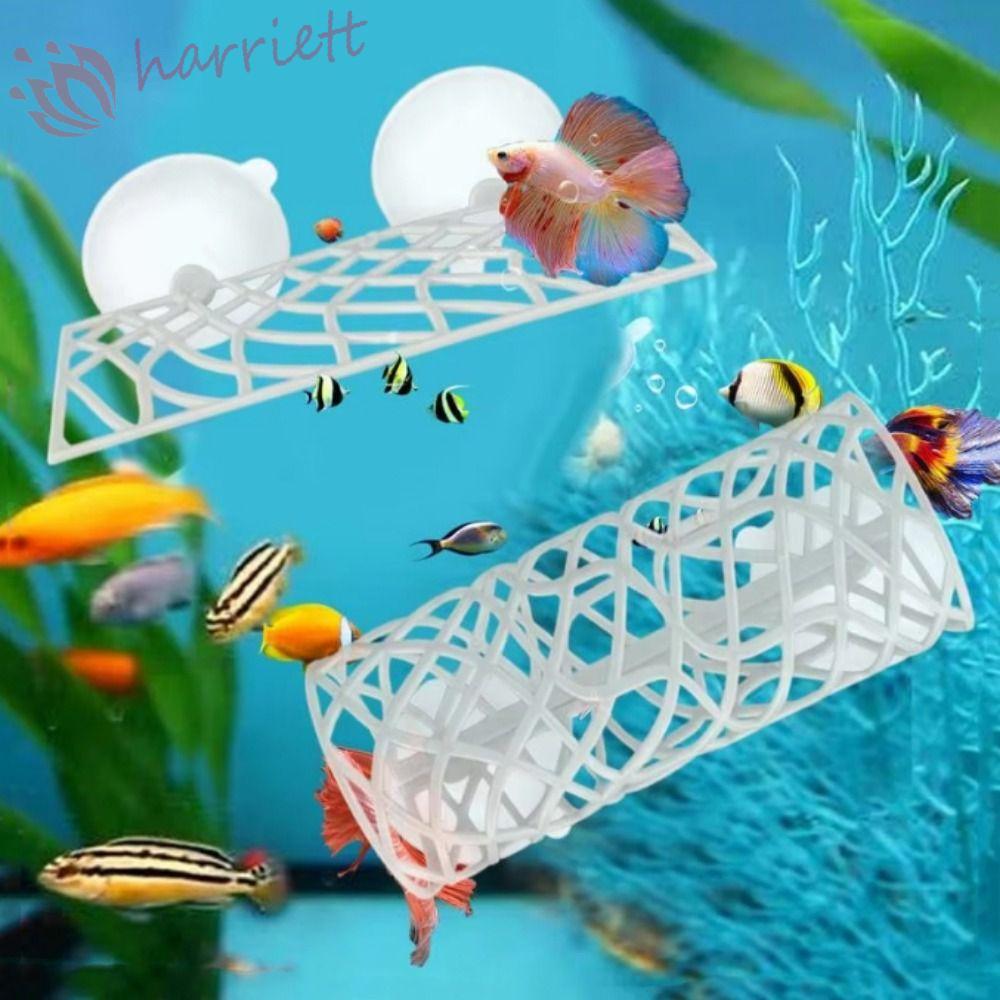 HARRIETT 2 ชิ้น/เซ็ต Betta Sleeping Tube, ตกแต่งพร้อมถ้วยดูด Betta Hidden Resting Tube, Betta Fish T