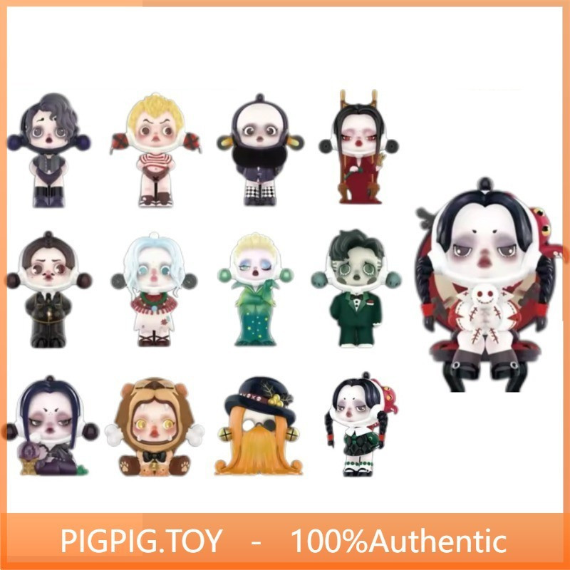 POPMART POPMART SKULLPANDA Adams Family Series Mystery Box เครื่องประดับของขวัญรูป