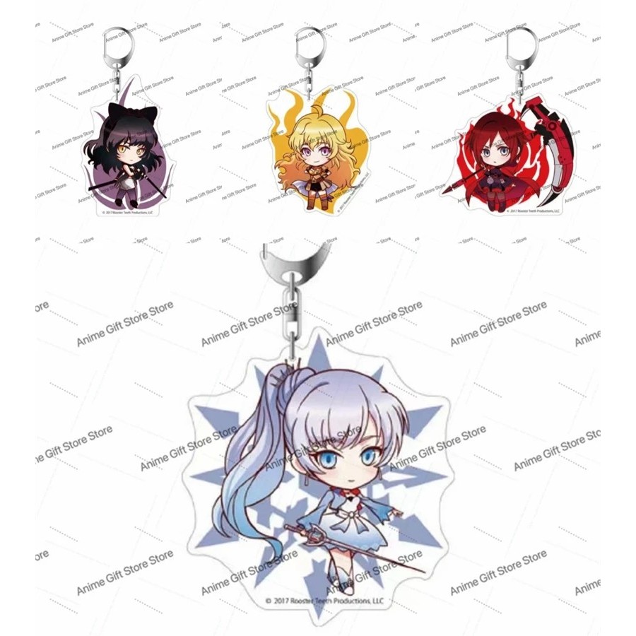 พวงกุญแจอนิเมะ RWBY Ruby Rose Weiss Schnee เบลค Belladonna Yang Xiao Long อะคริลิค Chibi กระเป๋านักเ