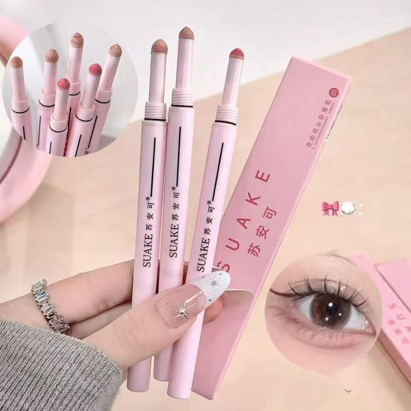 happy-girl: ปากกาดอลลี่อาย2หัว 2in1 เขียนง่าย ไฮไลท์ ไฮไลท์ดวงตาแบบ ดวงตากลมโตสไตล์เกาหลี กันน้ํากันเหงื่อ ติดทนนาน
