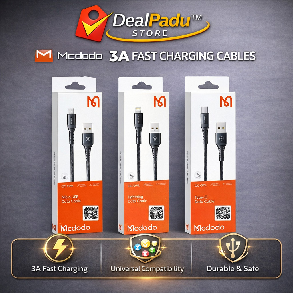 DealPadu Mcdodo 3A สายชาร์จเร็ว 1M CA226 CA227 CA228 QC4.0 Kabel USB Pantas