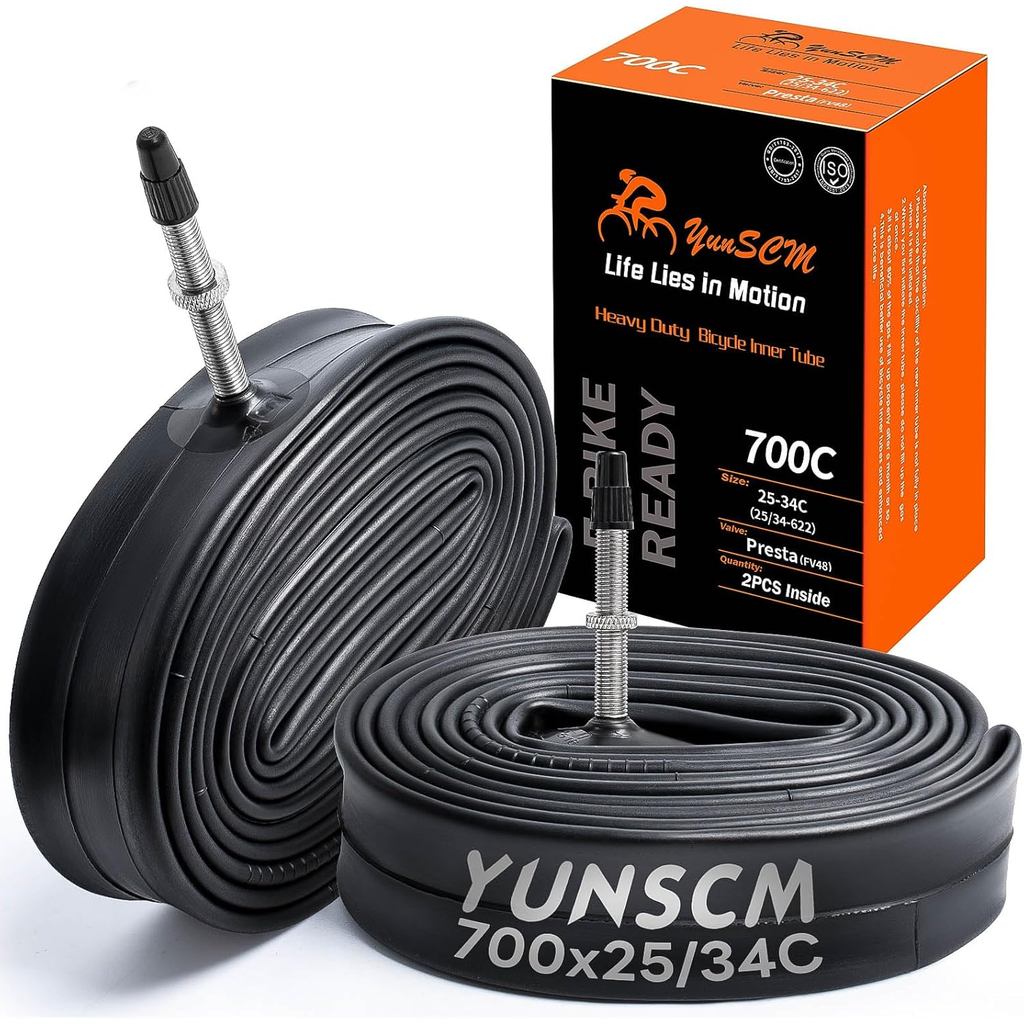 700C Heavy Duty จักรยานหลอด 700x25C/26C/28C/32C/34C FV48 Presta วาล์ว (25/34-622) 700C จักรยานยางในใ