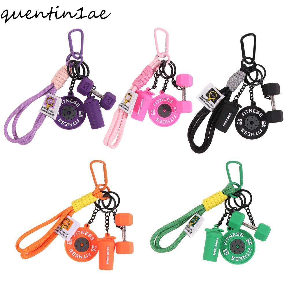 QUENTIN1AE Barbell Plates พวงกุญแจ, ถ้วยน้ํา Dopamine จําลองดัมเบลพวงกุญแจ, เครื่องประดับกุญแจรถ INS ที่ถอดออกได้ Kettlebell Fitness Series จี้
