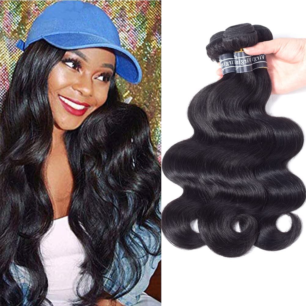 Amella Hair Grade 8A 3 Bundles of Brazilian Body Wave Hair Bundles Weave Human Remy Virgin Hair (14 