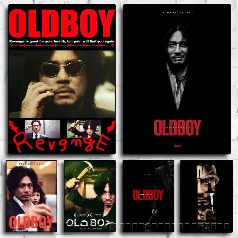ภาพยนตร์คลาสสิก Oldboy โปสเตอร์ HD ศิลปะผนังเหนียวกันน้ําห้องนั่งเล่นหน้าแรกห้องนอนบาร์ความงามตกแต่ง