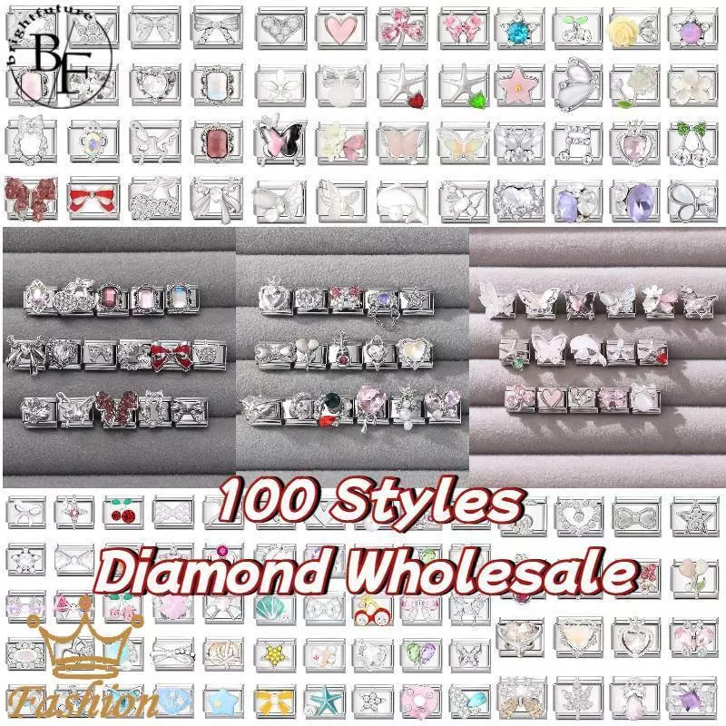 สร้อยข้อมือทิวลิปโบว์อิตาเลียน สแตนเลส charm fit 9 มม. ทำเองได้ง่าย