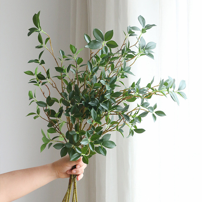Wabi Sab สไตล์ประดิษฐ์ Ficus ใบสําหรับตกแต่งบ้านที่สมจริงปลอมพืชสําหรับห้องนั่งเล่นห้องนอนเดสก์ท็อปตกแต่งของขวัญ
