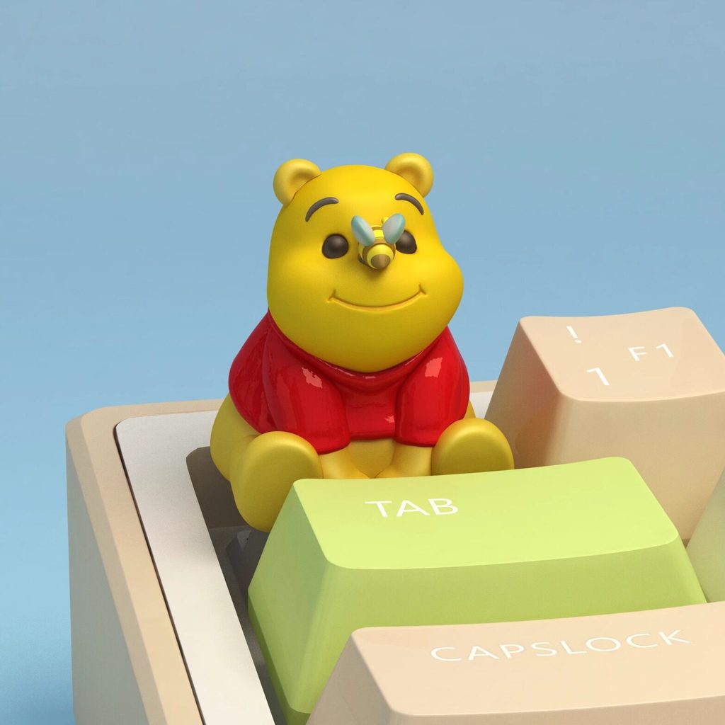 keycap ใส keycap Winnie the Pooh Keycap Merchanded Mechanical Keyboard Keycap น่ารักที่ไม่ซ้ํากัน Ke