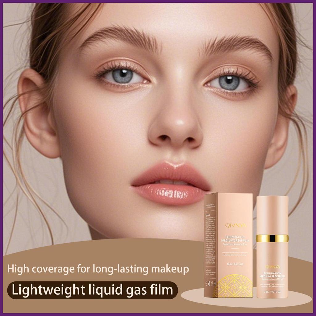 รองพื้นชนิดน้ําแต่งหน้าเครื่องสําอาง Foundation SPF 50 Skin Tint Foundation Moisturizing Mature Skin