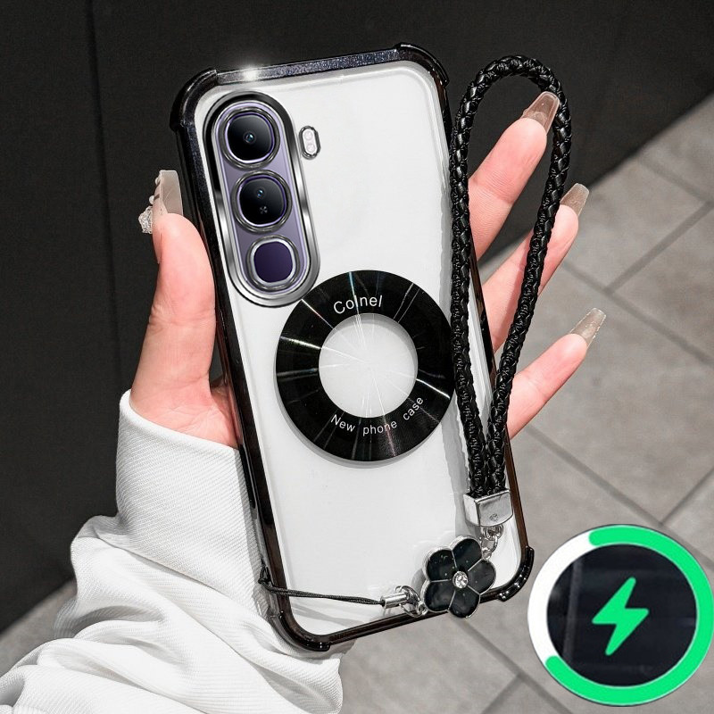 เหมาะสําหรับ Vivo Y31 5G Y21D 4G เคสโทรศัพท์เปลือกนิ่มโปร่งใสพร้อมสายคล้องมือเรียบง่ายและกันกระแทก 0