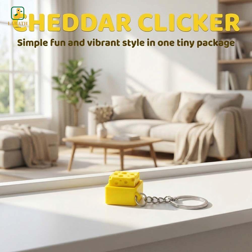 SAIN Cheese Keyboard, Portable Squeeze Sound Cheese Clicker Fidget Keychain, Funny Mechanical Keyboa