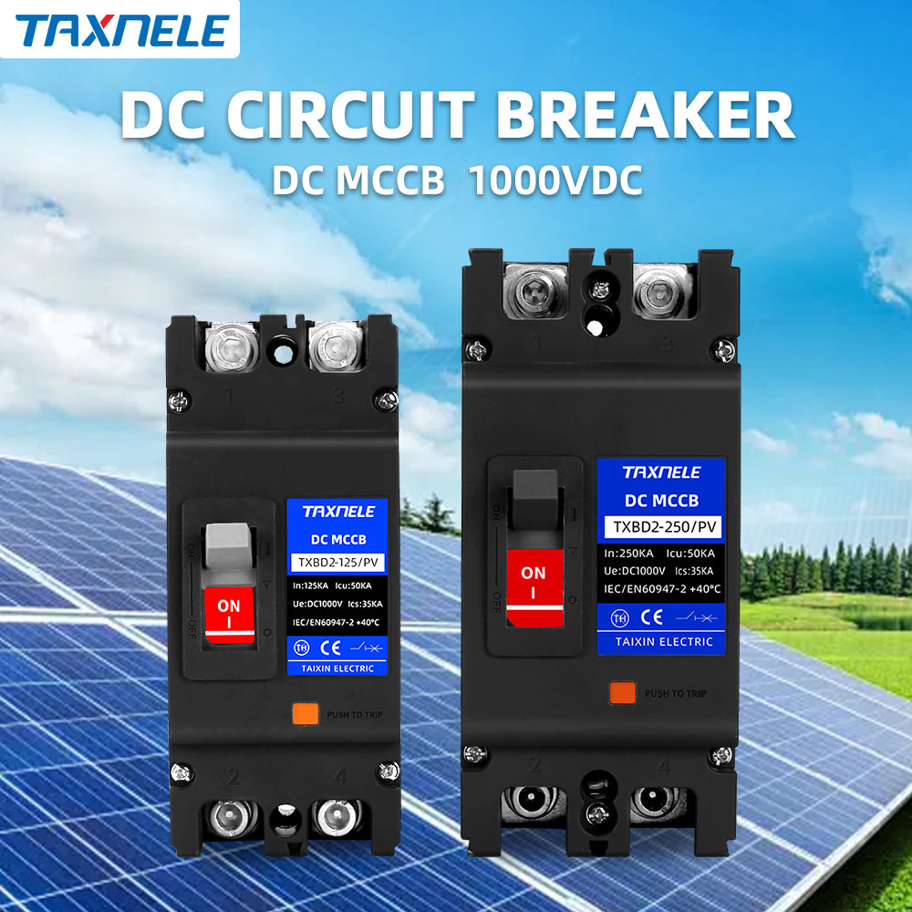 Solar PV DC Molded Case Circuit Breaker MCCB 2P 125A 250A 1000V Overload Protector