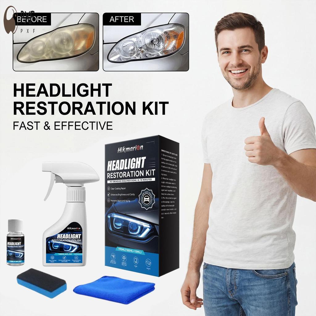 ชุดฟื้นฟูไฟหน้าขัด Yellow Removal Brightening Film Universal สําหรับรถยนต์ทุกรุ่น