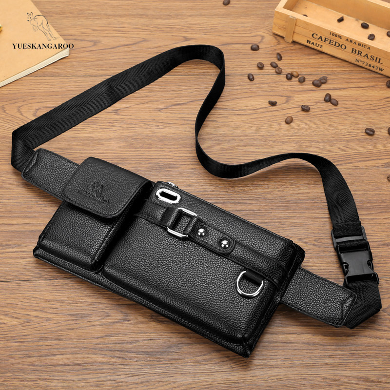 hobs กระเป๋า labella กระเป๋า ของแท้หนังแท้มัลติฟังก์ชั่ลําลองไหล่ข้างเดียวกระเป๋าคาดเอวผู้ชาย