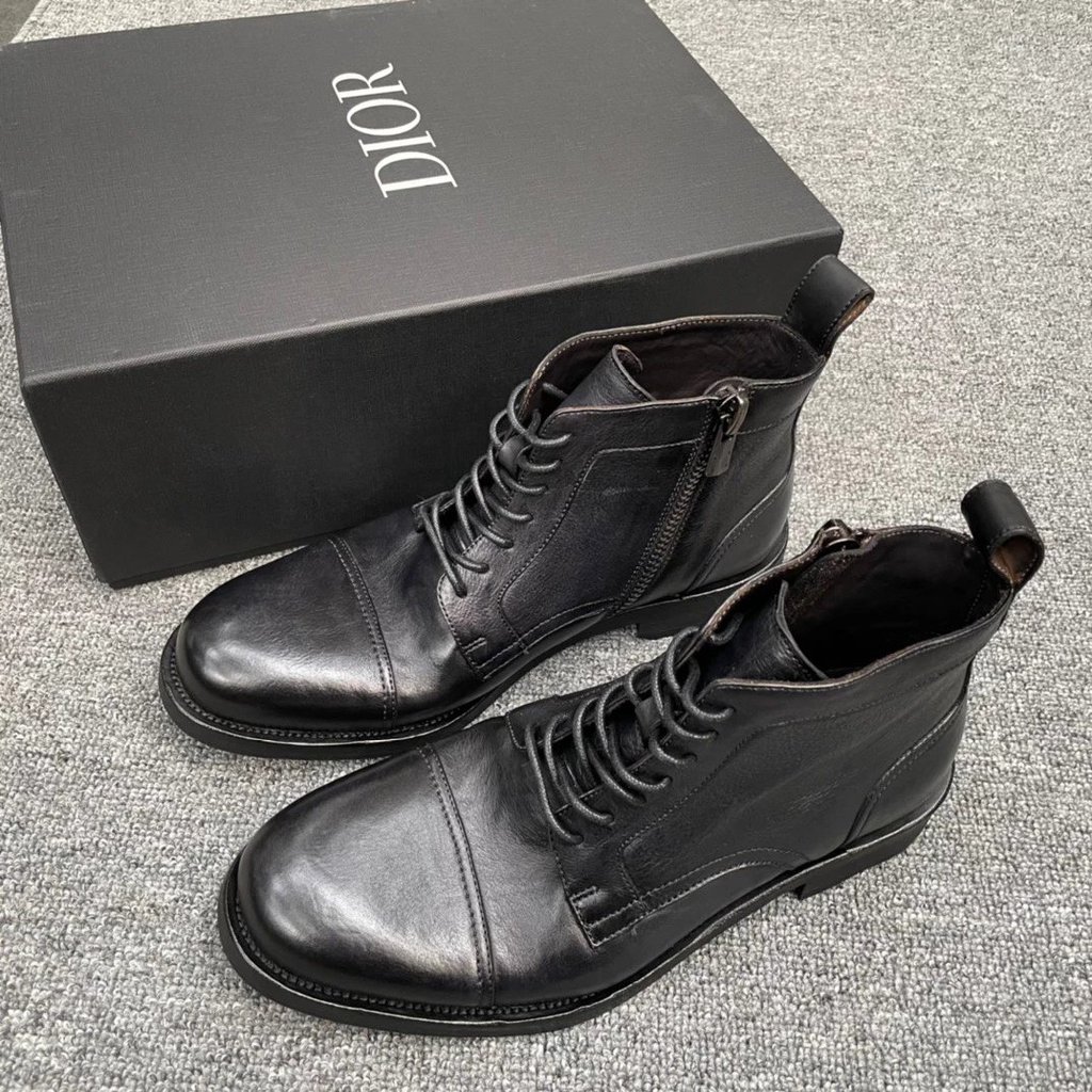 C cd ซิป Big Firm ใช้ช่วย State Retro High dio ผู้ชาย Pay ความสนใจกับวัสดุ Dior รองเท้าฤดูใบไม้ร่วงช