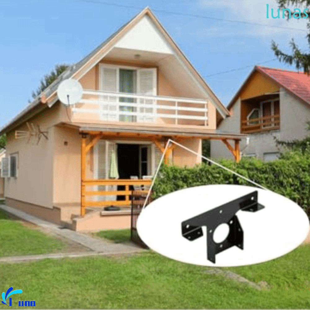 LUNASOL กรอบมุม Pergola 2 ชิ้น, ตัวยึด Pergola รูปตัว T, ไม่ผิดรูป 3 ทิศทางปรับโลหะ Pergola คงที่วงเ