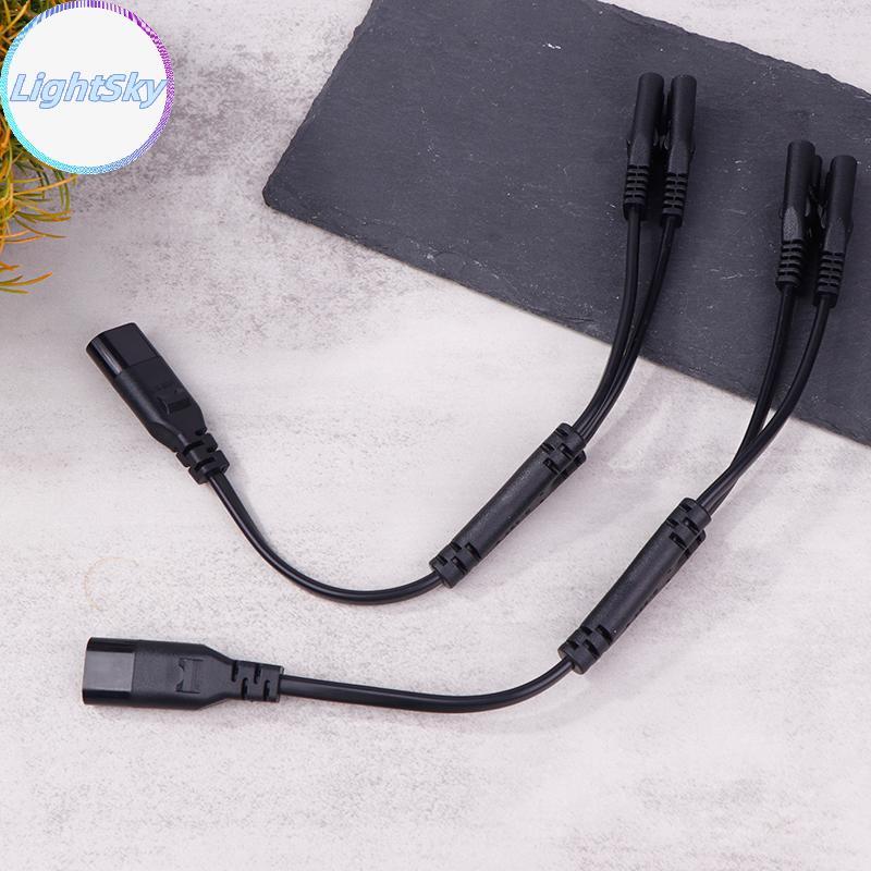LightSky IEC 320 C8 2Pin ชาย 2 X C7 หญิง Y แยกสายไฟประมาณ 28 ซม. IEC 320 C7 ถึง C8 สายไฟ C8 ชาย C7 ห