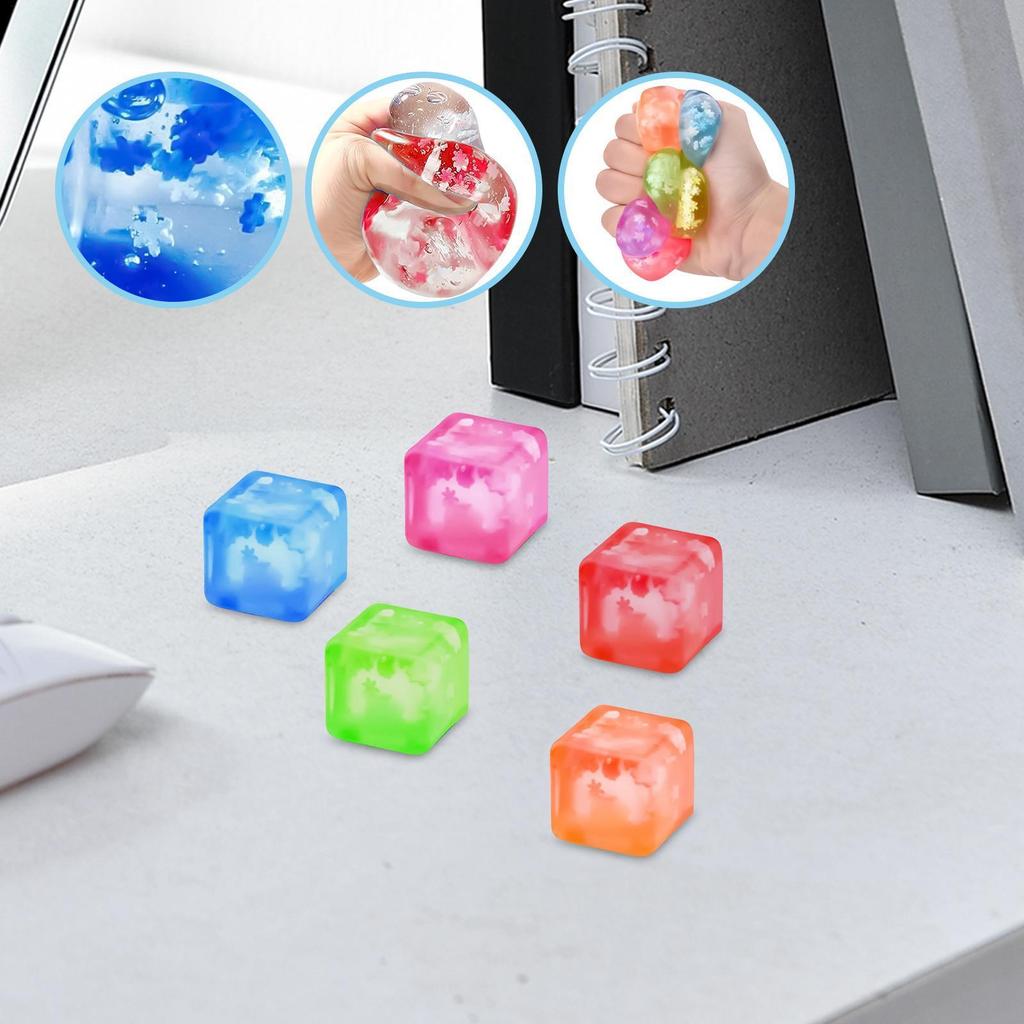 1 ชิ้น Ice CUBE ความเครียด Ball สีสุ่ม Soft Cube รูปร่าง Squishy Decompress ของเล่นสําหรับเด็กวัยรุ่น chwuieth