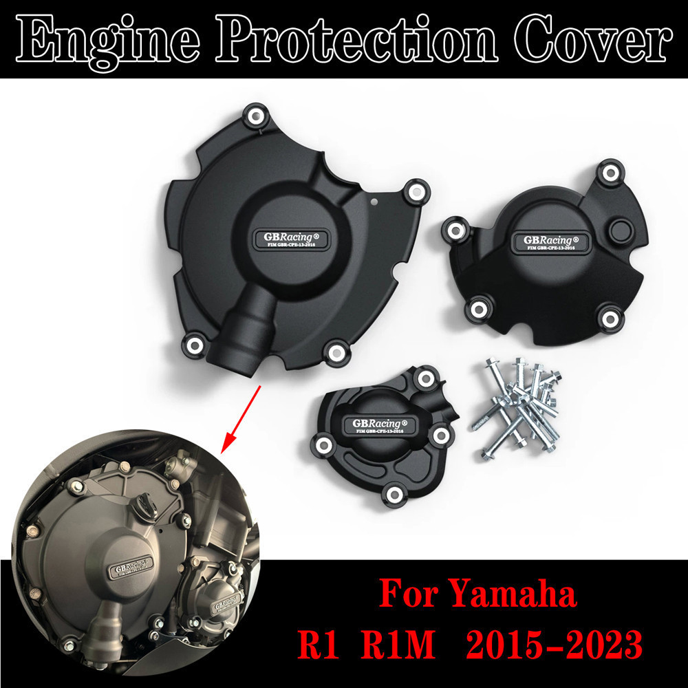 สําหรับ Yamaha YZF R1 R1M 2015-2023 ฝาครอบป้องกันเครื่องยนต์ Yamaha R1 R1M Racing เครื่องยนต์ Guards