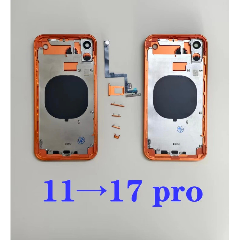 Diy ที่อยู่อาศัยสําหรับ 11 เช่น 17 Pro แชสซี 11 แปลงเป็น 17 Pro สําหรับ iPhone 11 สูงสุด 17 Pro Back