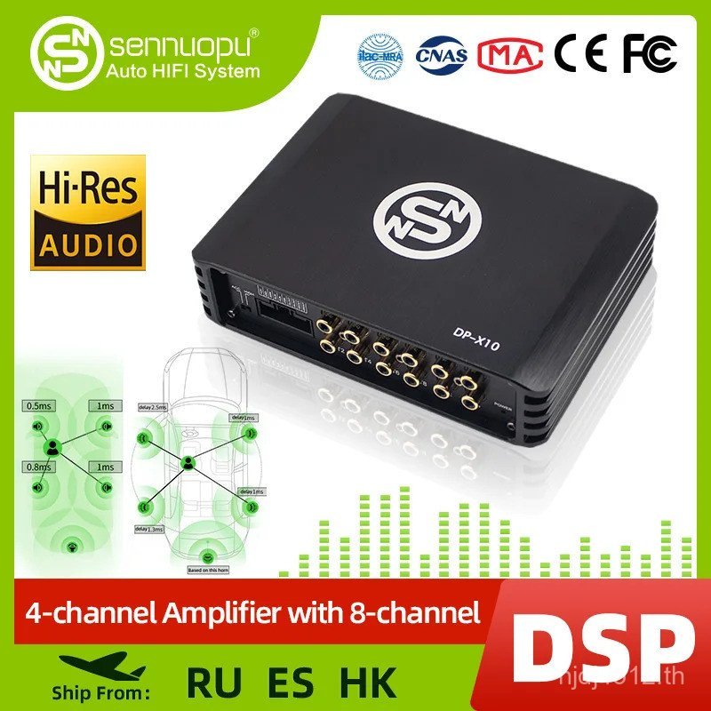 Sennuopu DP X10 เครื่องเสียงรถยนต์ 4 Ch เครื่องขยายเสียง 8 ช่อง Dsp โปรเซสเซอร์ Bluetooth Amp Equali