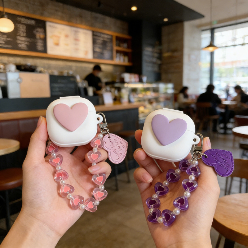 ดอกไม้ Keychian สําหรับ B & O beoplay EX / EQ กรณีซิลิโคนหูฟังอุปกรณ์เสริมสําหรับ B & O beoplay EQ ก