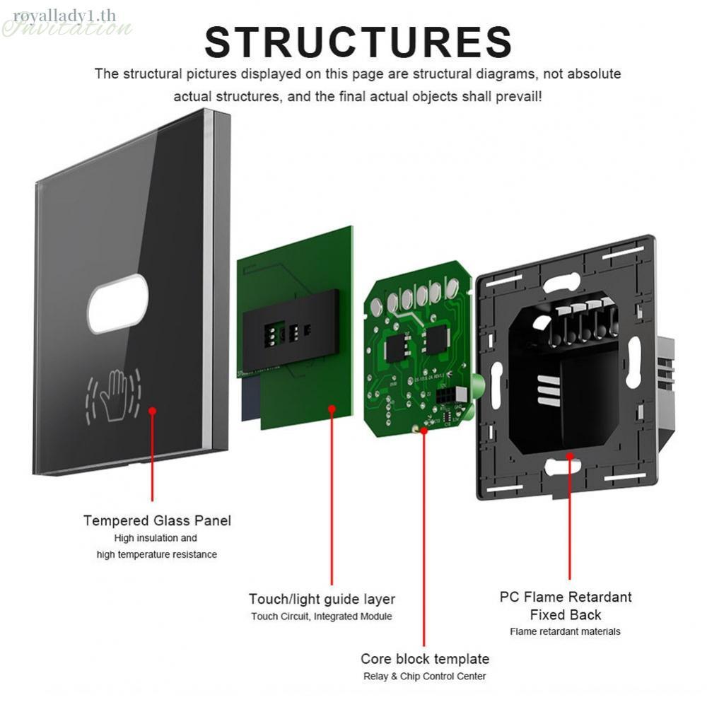 WiFi BLE Switch IEEE802.11b/g/n กระจกนิรภัยเสริม Wave-to-Switch