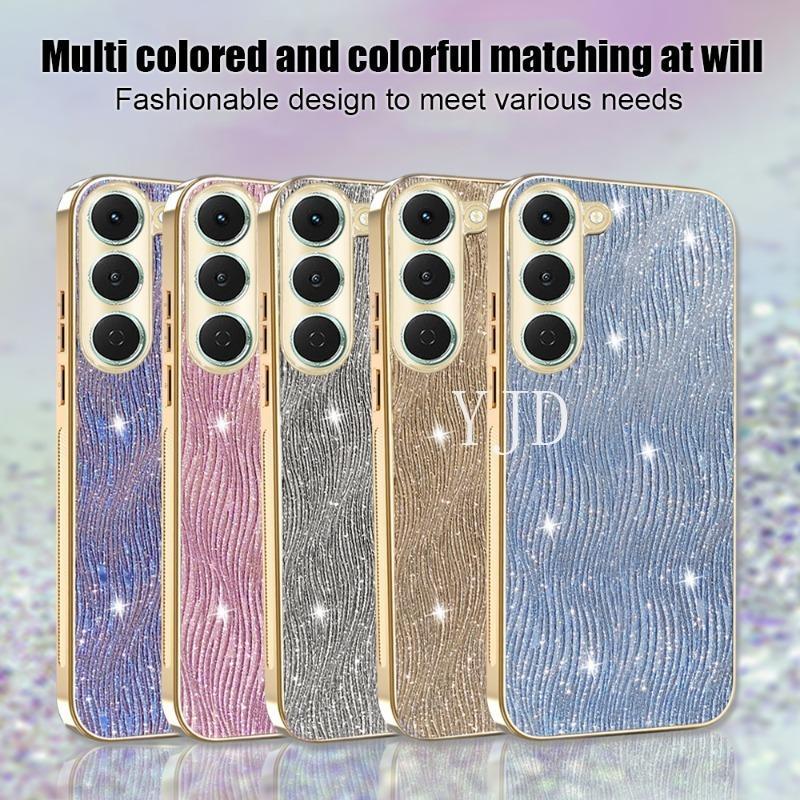 สําหรับ Tecno Spark 40 Pro Plus KM6 KM7 ระลอกน้ํา Electroplated กรอบ Anti-Drop เคสโทรศัพท์