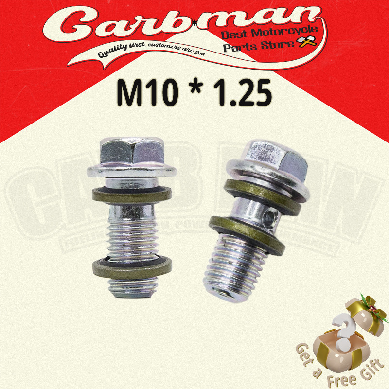 2 ชิ้น น็อตน้ำมันเบรค น็อตสายเบรค M10X1.0 M10X1.25 เกลียวหยาบ เกลียวละเอียด