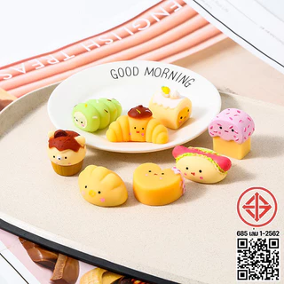 สกุชชี่ squishy toy รวมเซ็ทขนมปังหลากหลาย16pcs ฟื้นตัวช้า สุ่มบีบได้ คลายเครียด มีหลายแบบให้เลือก