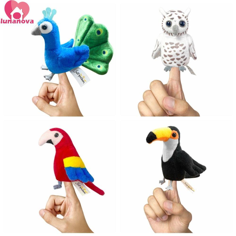 LUNANOVA Bird Finger Puppet, Storytelling Plush Doll Parrot Finger Doll, Early Education Kawaii จําล