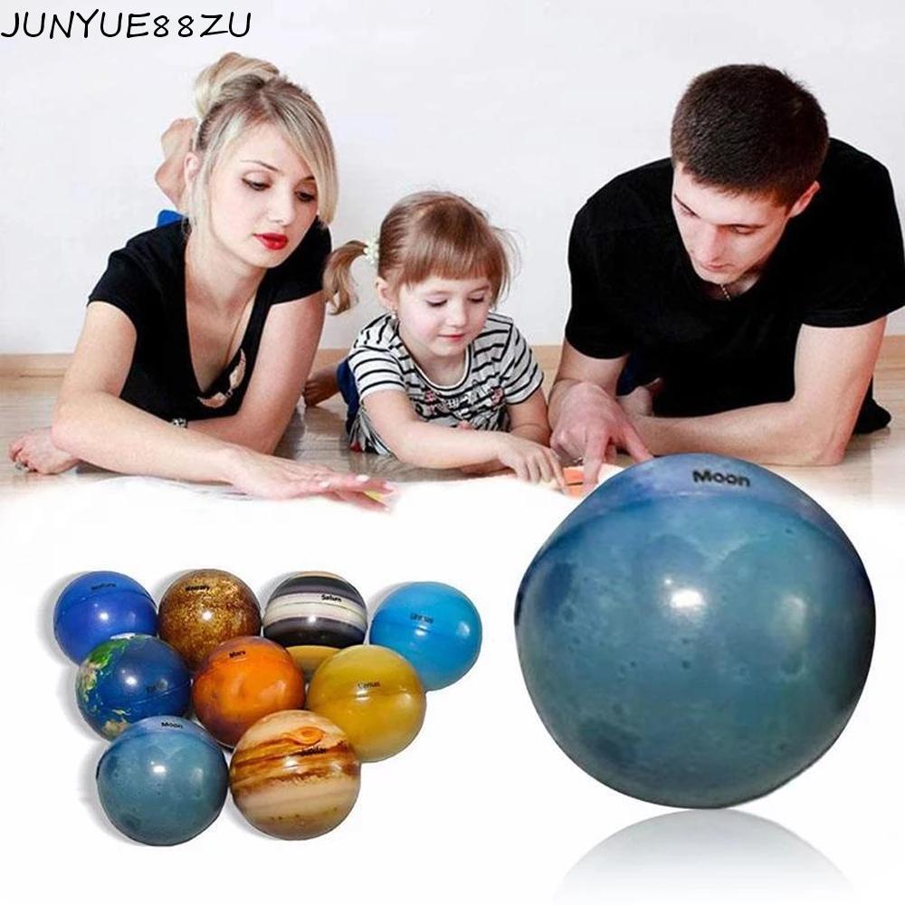 JUNYUE88ZU Moon Star Ball ของเล่นเพื่อการศึกษา 6.3 ซม.ความเครียดบรรเทา Bouncy Ball สีสันพลังงานแสงอา