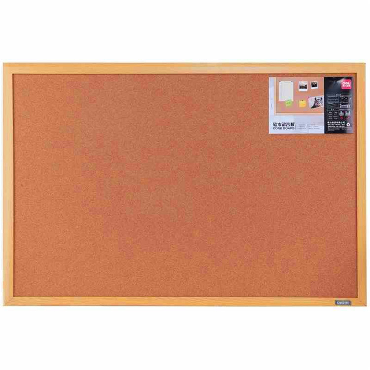 Deli 8761 Cork Board 30 * 40 ซม.ไม้ติดผนัง Pushpin BOARD หมายเหตุ BOARD Water Pine ข้อความ BOARD