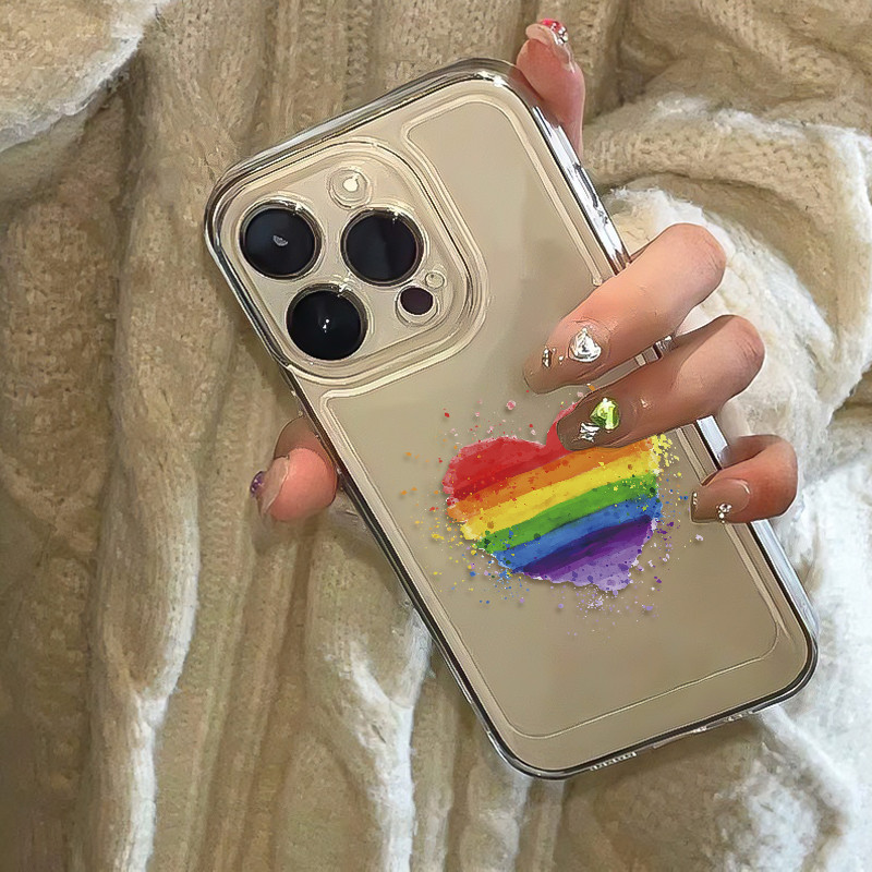 เคสไอโฟน 16 pro max iphone 16 pro case T Rainbow Love Graffiti เหมาะสําหรับ iPhone Apple 17pro เคสโท