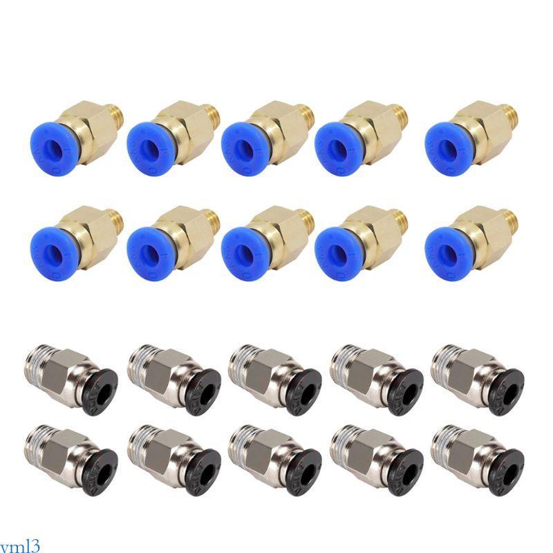 Yml3 10 ชิ้น PC4-M6 M10 3D เครื่องพิมพ์ Push to Connect อุปกรณ์ที่รวดเร็วด้ายชายตรงนิวเมติก Fitting ใช้งานง่าย