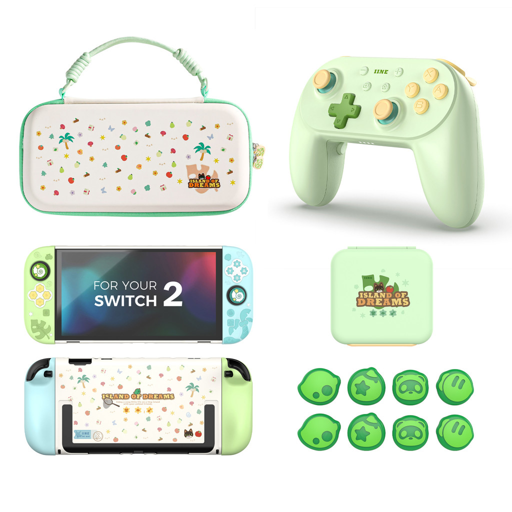 Island Dream Themed Accessories Series สําหรับ Switch2/Switch1 – Cozy Protective Case, Carrying Case, Controller & More