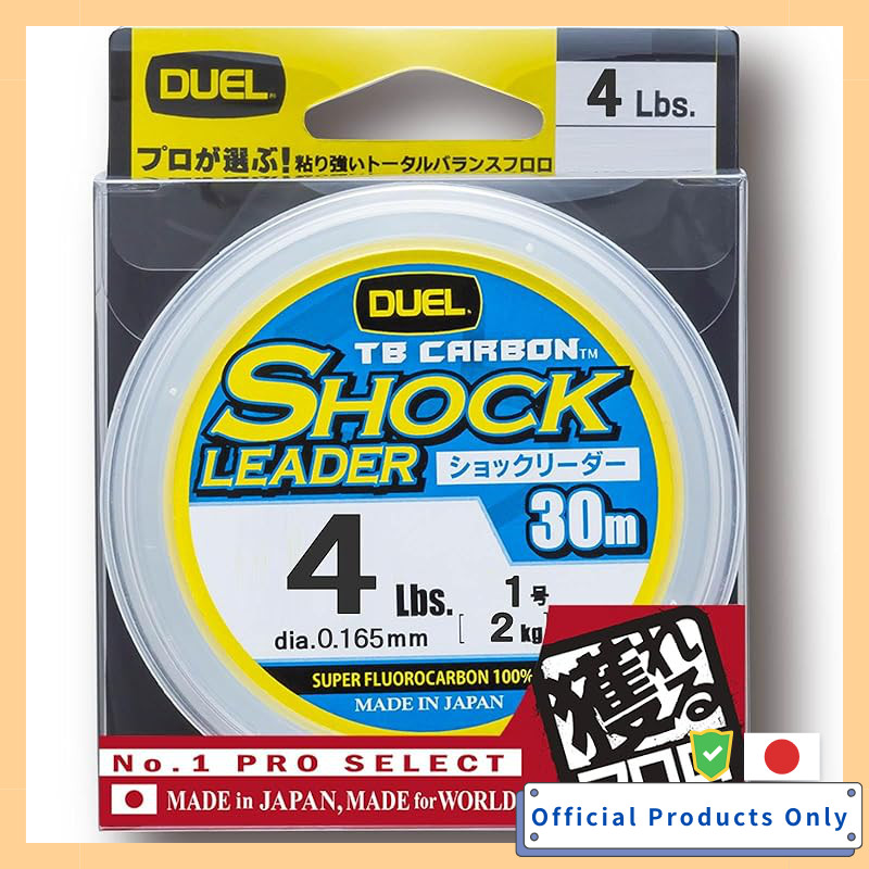 DUEL TB CARBON Fluorocarbon Shock Leader 30m 10Lbs/30Lbs Natural Clear