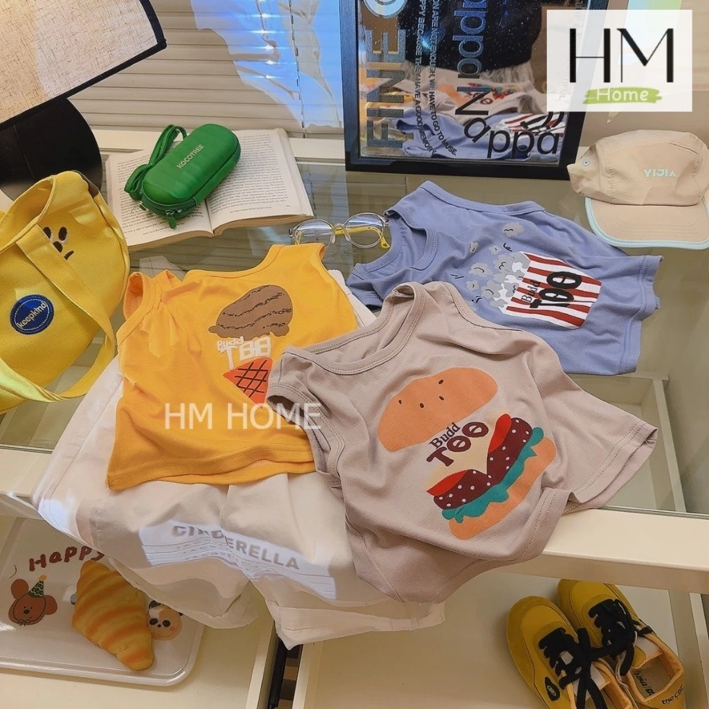 เสื้อแขนกุดเด็ก เสื้อเด็กแฟชั่นซัมเมอร์ เสื้อลำลองลายการ์ตูนน่ารัก