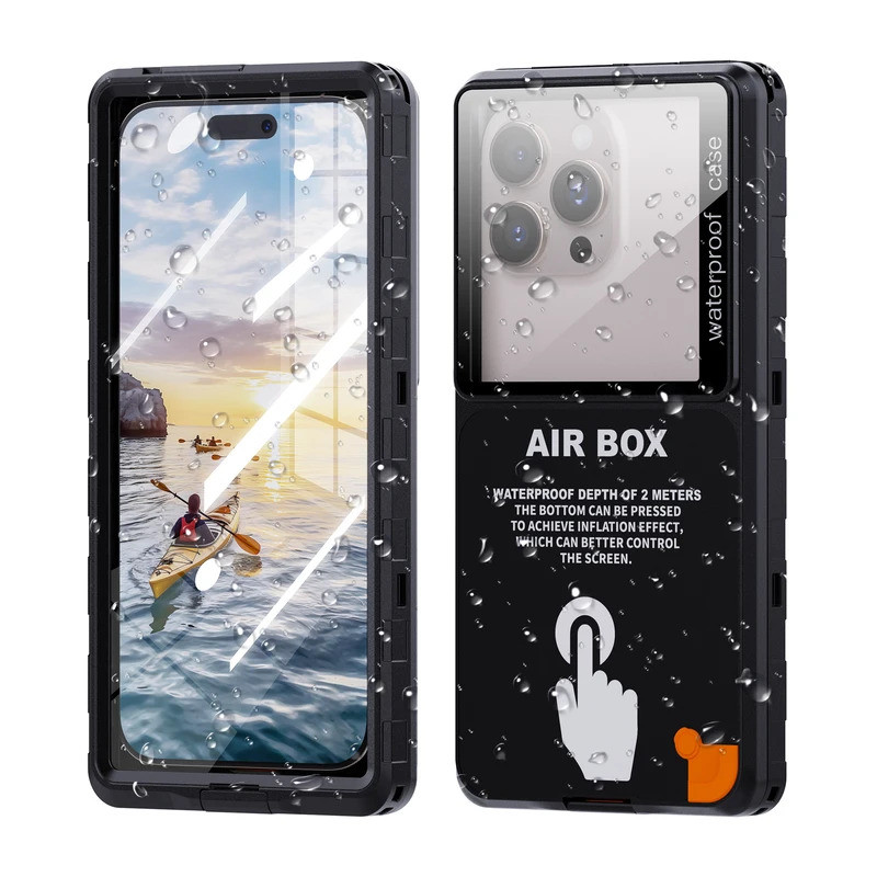 เคสโทรศัพท์กันน้ําสําหรับอุปกรณ์ 6.9 โปร่งใสหน้าจอสัมผัสสากลใต้น้ํากันฝุ่นและป้องกันการตก ไอพี68 ใหม่