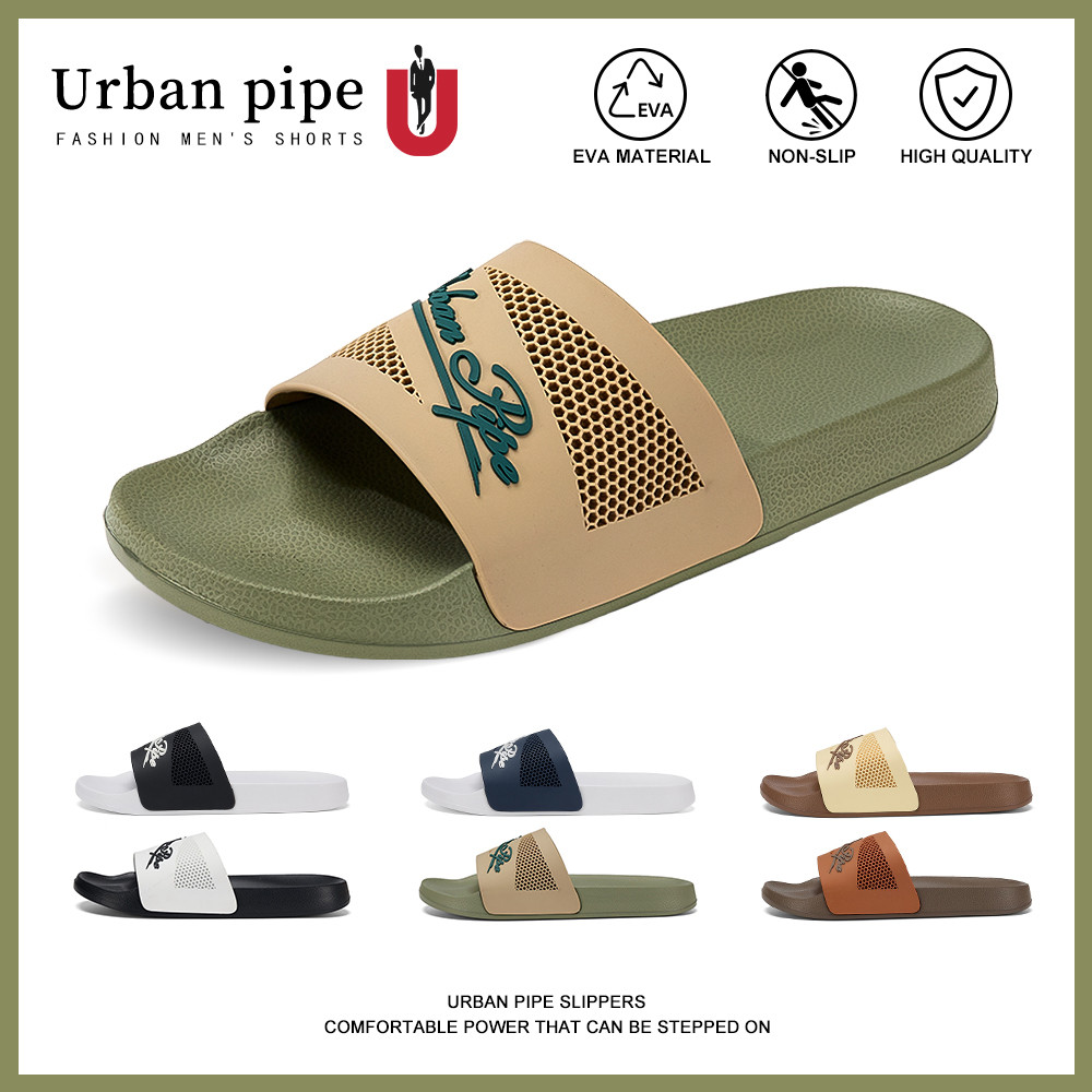 URBAN PIPE EVA Panda Colorway สำหรับผู้ชาย คลาสสิก กันลื่น สไลด์ unisex รองเท้าแตะพื้นหนา ใส่ในร่ม 2507