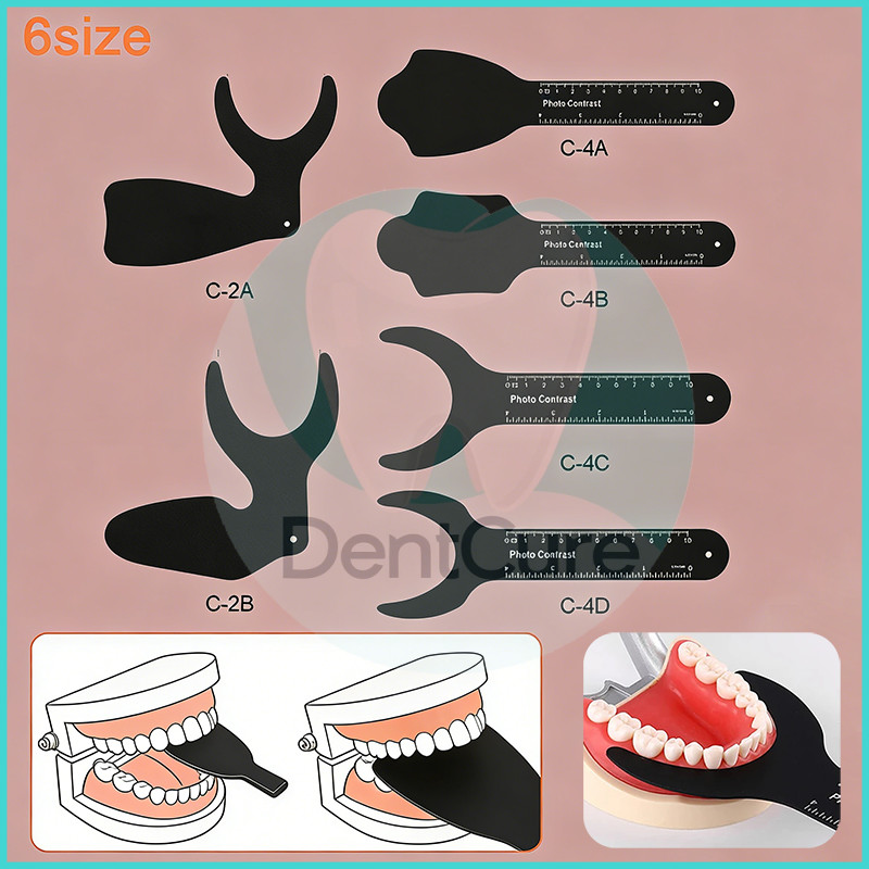 6PCS Dental Photo Background Board Oral  Photography Contraster Oral Cheek Plate Black Background Im