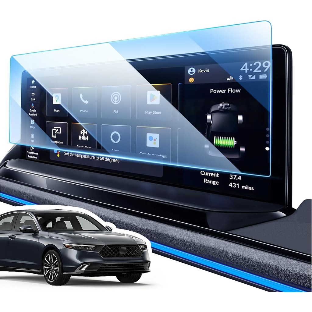 ฟิล์มกันรอยหน้าจอ Accord Hybrid สําหรับ 2023 2024 2025 2026 Honda Accord Hybrid (Sport, EX-L, Sport-L, Touring) หน้าจอสัมผัส 12.3 นิ้ว, HD Clear, ความไวสูง, กระจกนิรภัย 9H
