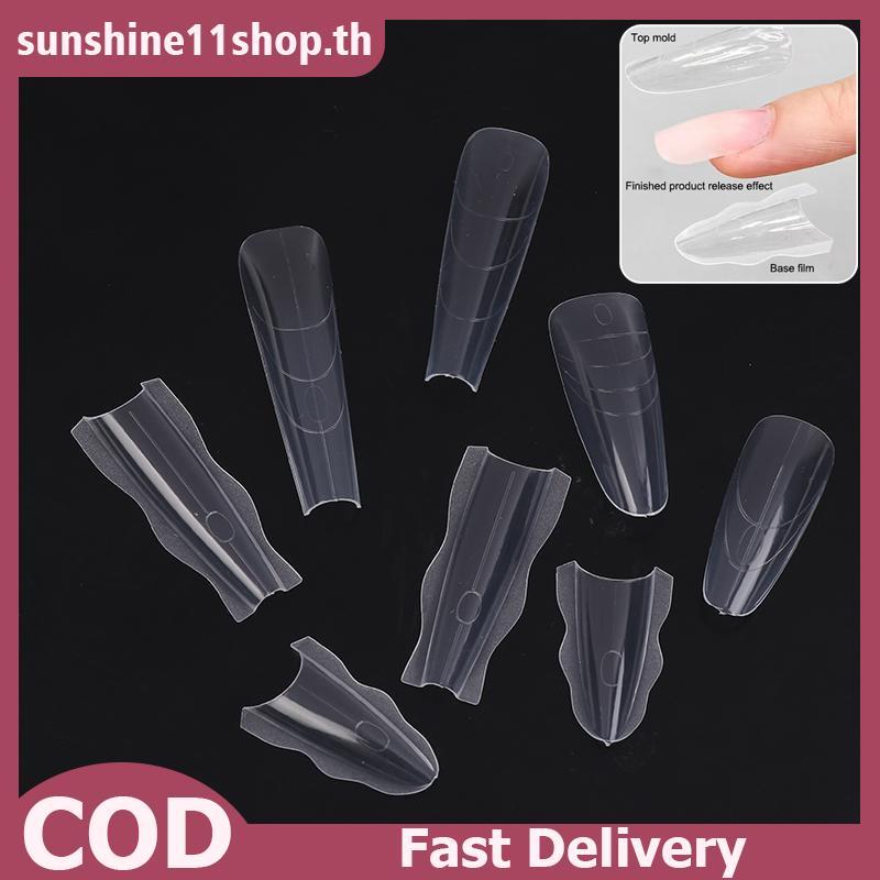 SUNSHOP 60 ชิ้นแซนวิชเล็บรูปแบบเล็บแม่พิมพ์สําหรับเล็บอย่างรวดเร็วขยายเล็บพลาสติกรูปแบบเครื่องมือสําหรับผู้เริ่มต้นมืออาชีพผู้หญิง TH