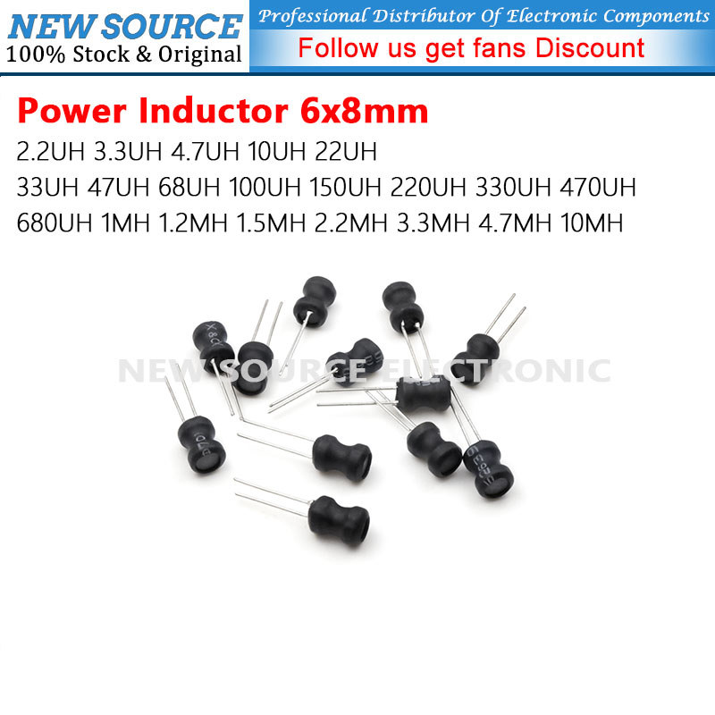 [20 ชิ้น] DIP Power Inductor 6x8 มม.2.2UH 4.7UH 10UH 22UH 47UH 68UH 100UH 470UH 680UH 1MH 1.2MH 3.3M