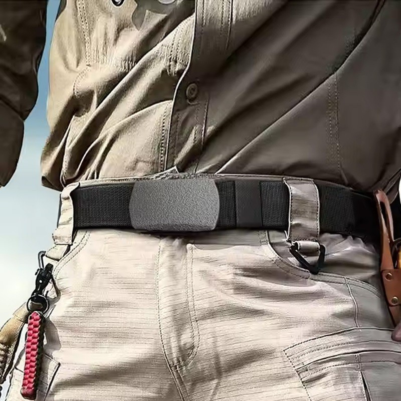 พร้อมส่ง เข็มขัดผู้ชาย หัวพลาสติก สายไนล่อน ขนาด ไม่ต้องเจาะรู เข็มขัดผ้า