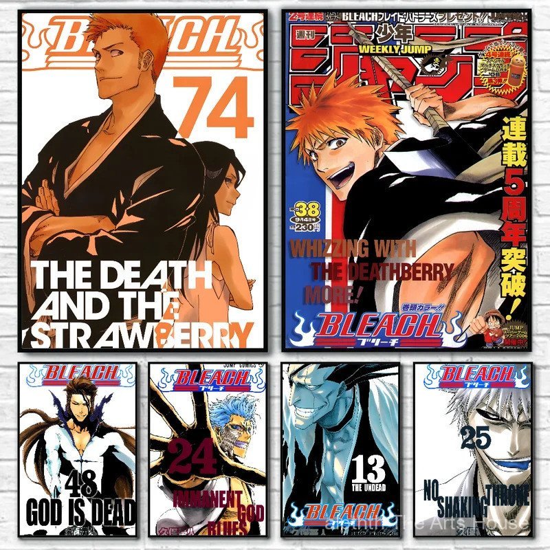 1PC อะนิเมะรูป Bleach โปสเตอร์โปสเตอร์กระดาษพิมพ์ห้องนั่งเล่นห้องนอน Entrance Bar Cafe Art ภาพวาดตกแ